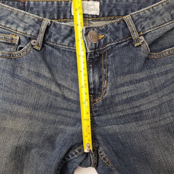 Aeropostale Jeans Chelsea Bootcut Y2K Low Rise Denim Womens Size 3/4 Short - Picture 3 of 16